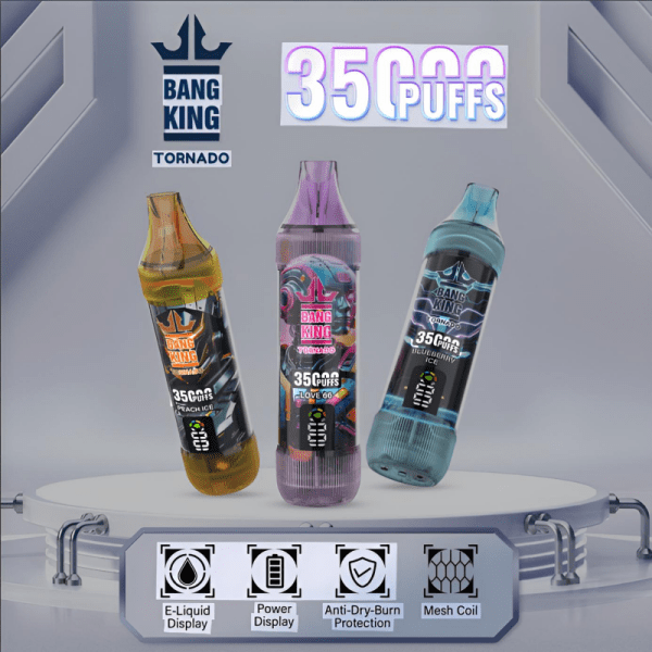 Bang-King-35000-Puffs-主圖.png Bangking 35000口 一次性電子煙 王嘉爾同款 23ml 大容量 買五送一 拋棄式高續航推薦:圖片 1