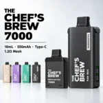 CHEF’ BREW 廚師佳釀 7000口一次性電子煙 3ml防漏磁吸煙彈 400mAh Type-C恆壓快充 買2盒煙彈送主機 7種口味現貨